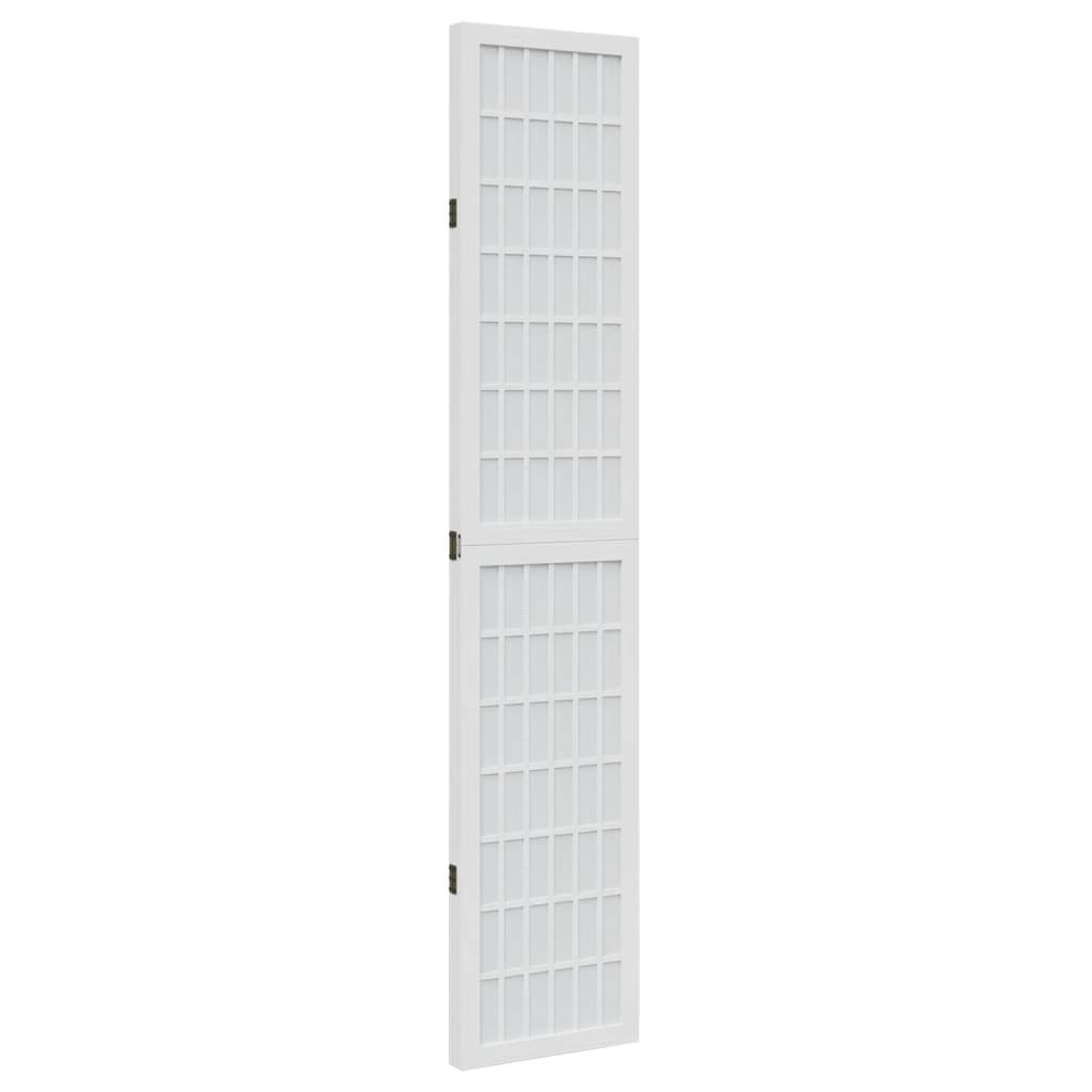Room Divider 3 Panels White Solid Wood Paulownia